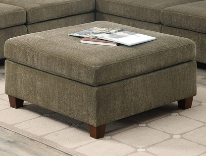 Tan Chenille Rectangle Ottoman - 37" Modern Sofa for Living Room