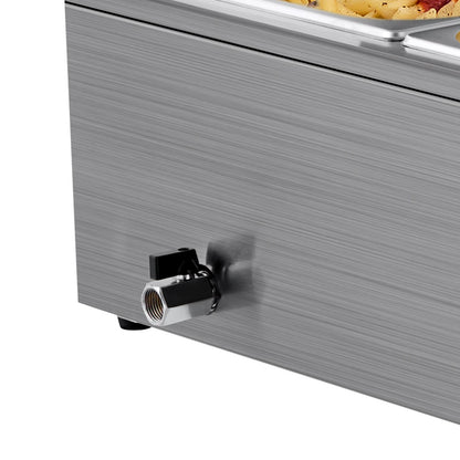 Commercial Food Warmer - 1500W Stainless Steel Buffet Steamers, 9 Pans
