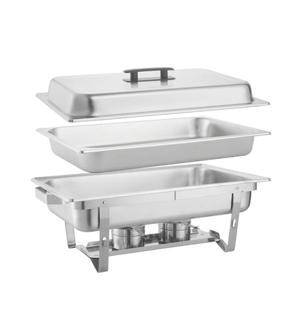 Stainless Steel Buffet Catering Dish - Silver, 4 Sets