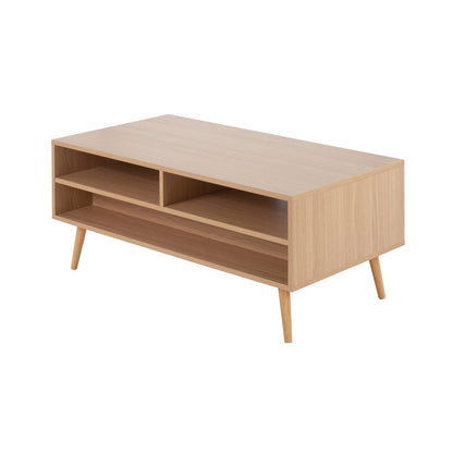 White Wood Coffee Table - 21.25" Storage Table