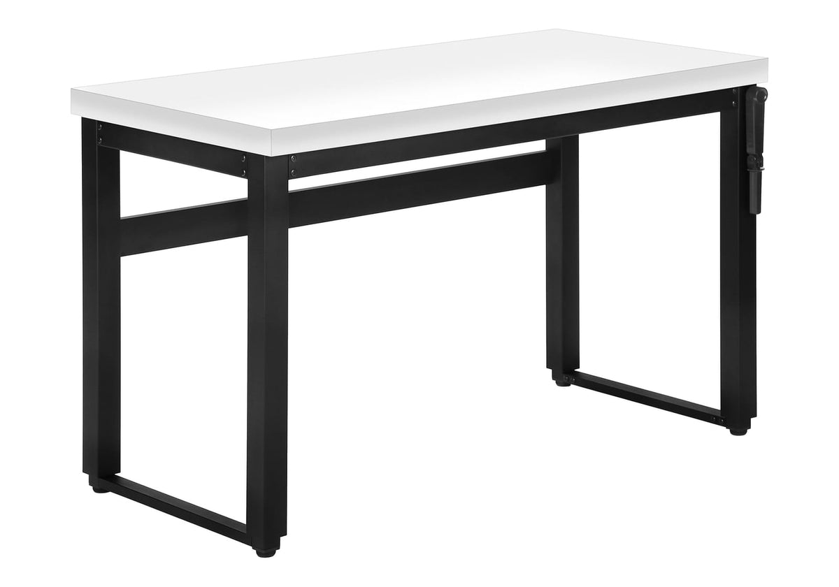 Adjustable White Computer Desk - Home Office Workstation
