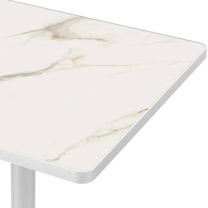 Compact White Dining Table - 31.5 Inch Bistro Table for Dining Room