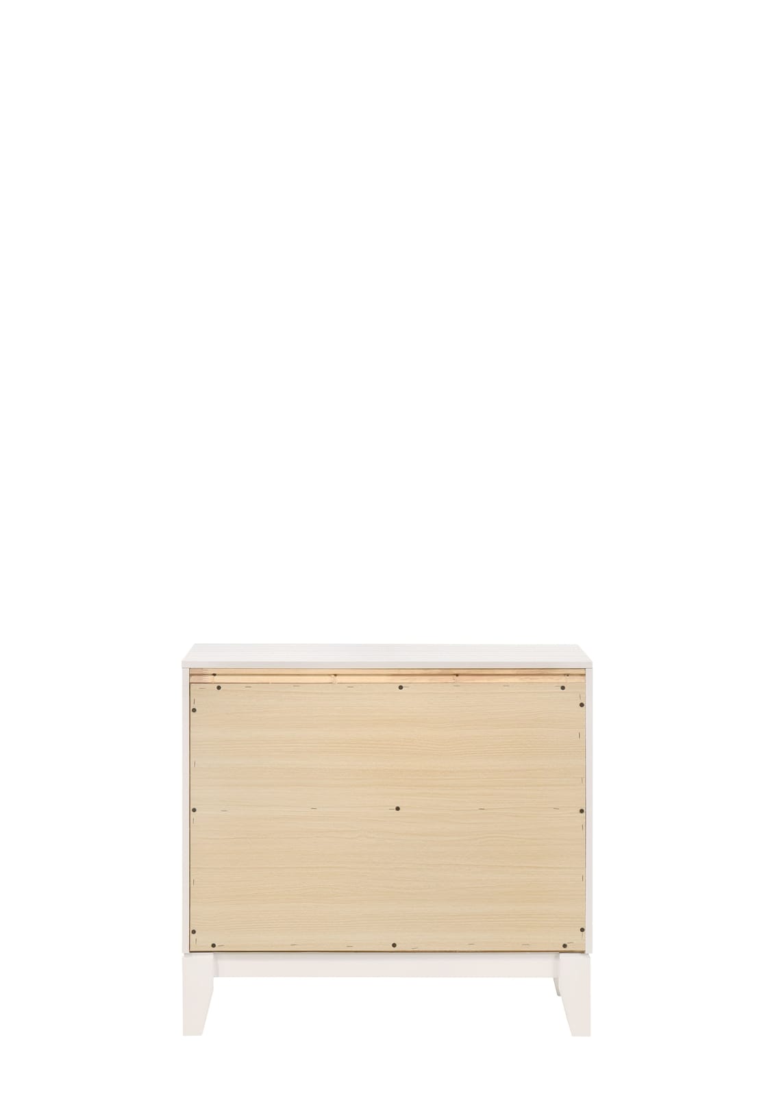 White Synthetic Wood Nightstand with Storage Drawers for Bedroom