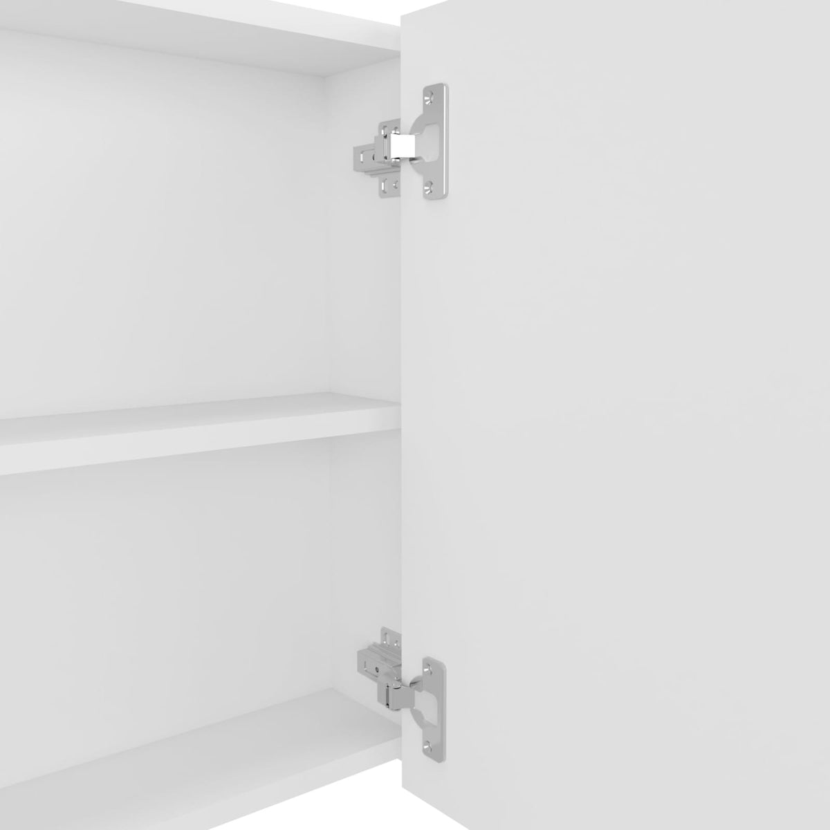 White Medicine Cabinet with 2 Doors & Mirrors - Bathroom Storage