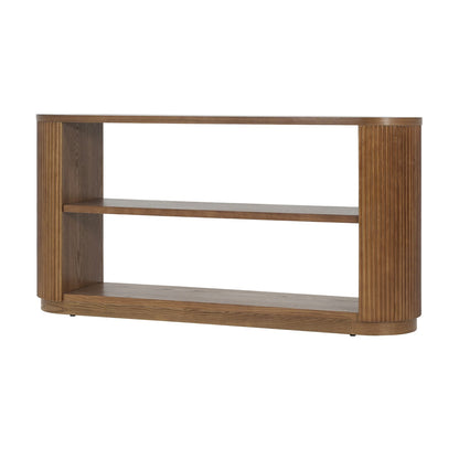 Brown Solid Wood Entryway Table - Sofa Table with Storage
