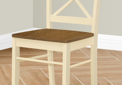 Cream Solid Wood Dining Chairs Set of 2