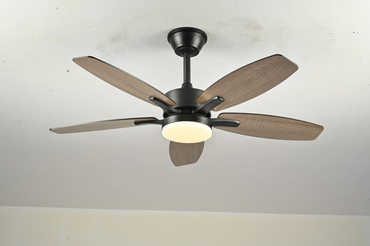 42" Plywood Ceiling Fan with Lights - Matte Black