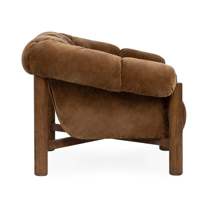 Bronze Polyester Accent Chair - 38.6" W x 39.8" D x 31.1" H