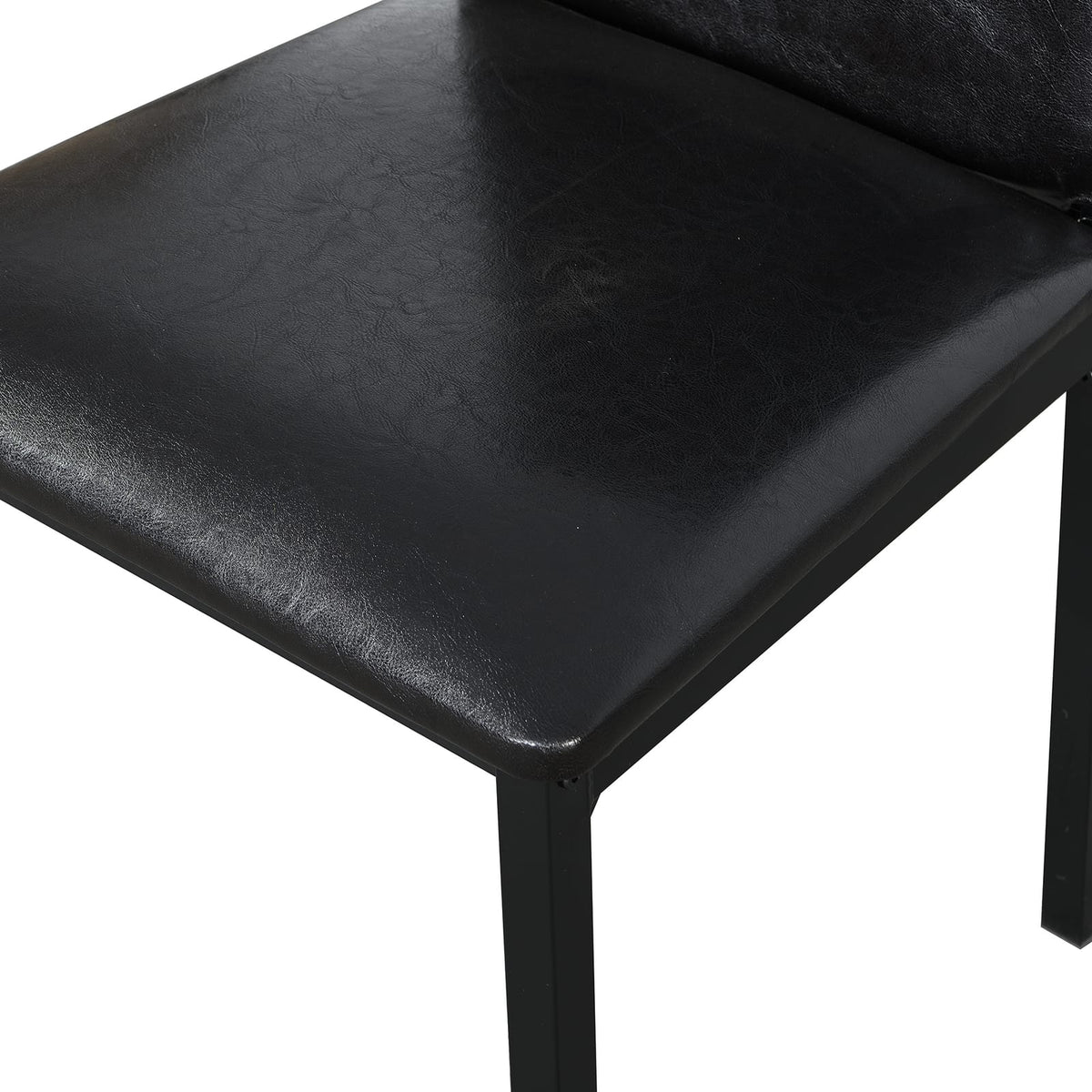 4-Piece Metal Frame Dining Seats - Black