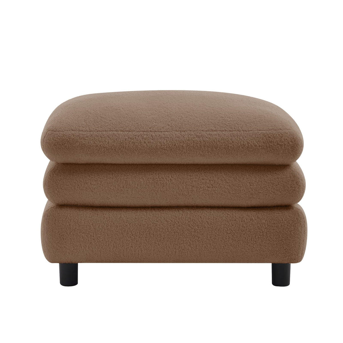 Camel Teddy Ottoman - Soft & Supportive Comfort for Living Room