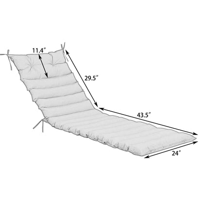 Khaki Polyester Outdoor Lounge Chair Cushion Set 2 Piece