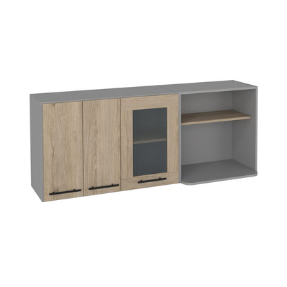Beige Engineered Wood Wall Cabinet Rack for Living Room