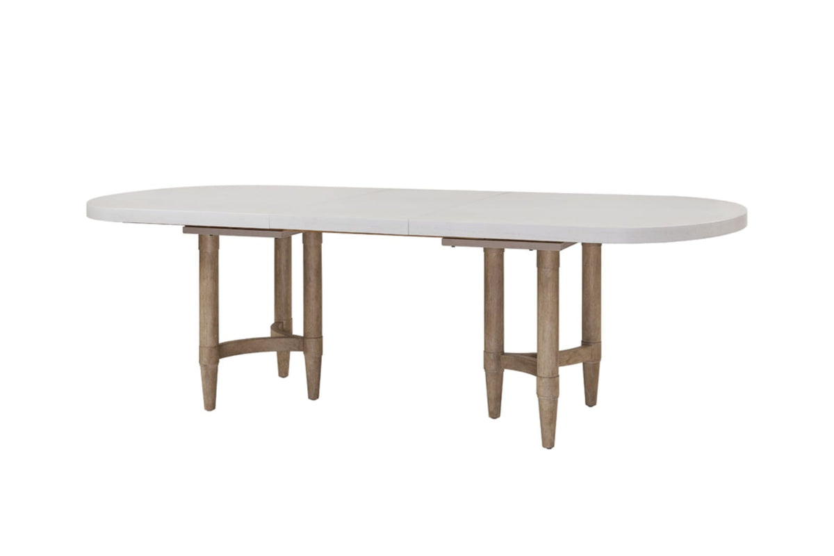 Triad Double Pedestal Dining Table with Leaf - Sand Finish