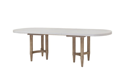 Triad Double Pedestal Dining Table with Leaf - Sand Finish