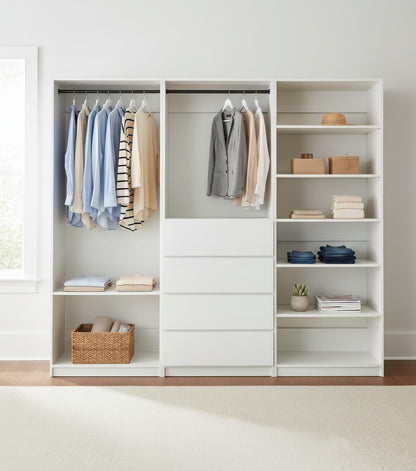Prosper White Freestanding Walk-In Closet System - Wood & Melamine