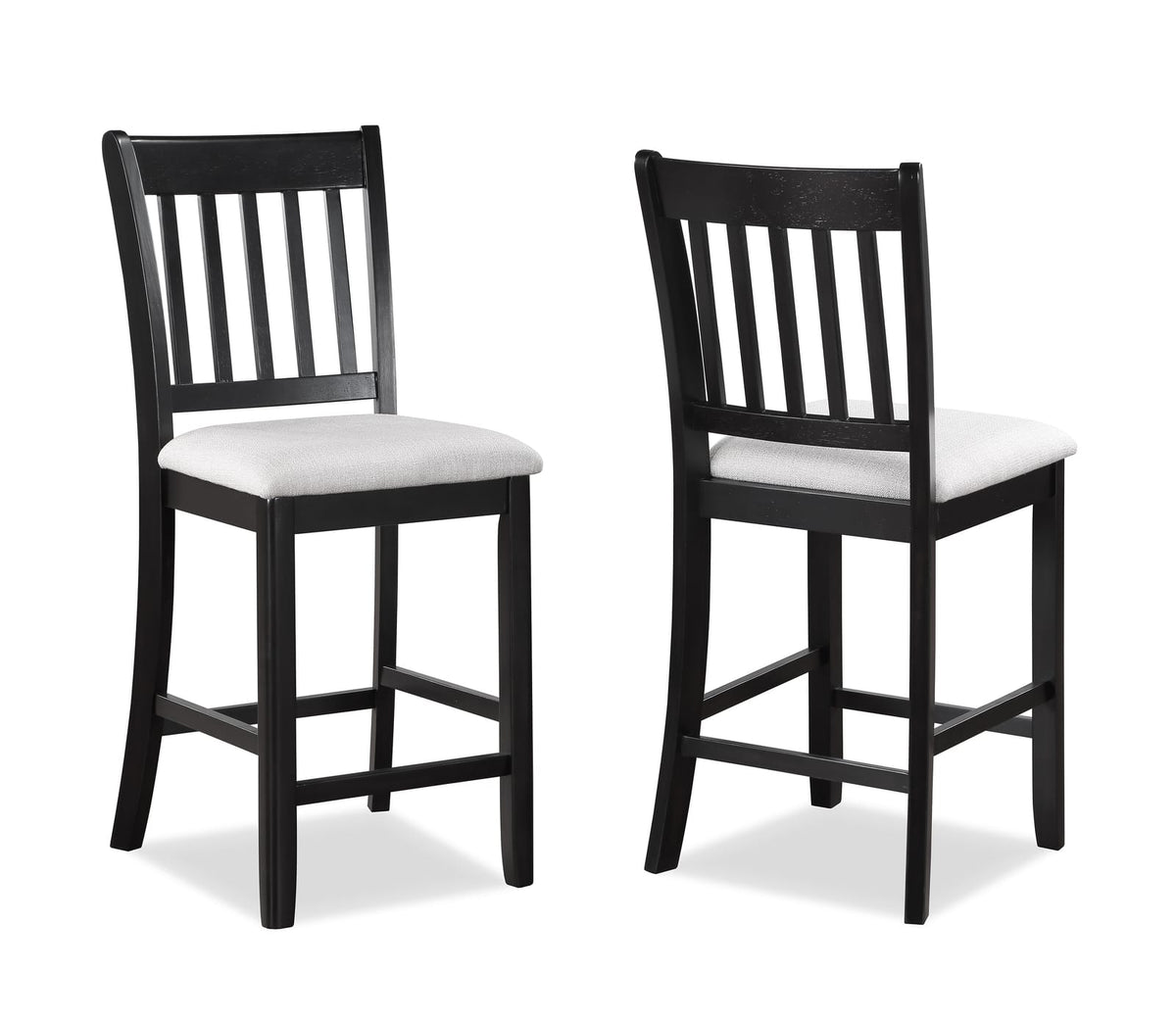 Cream Dark Brown Square Dining Set with Upholstered Chairs