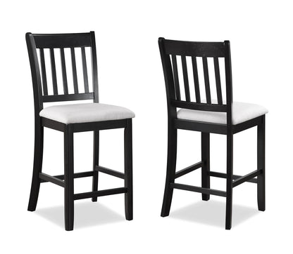 Cream Dark Brown Square Dining Set with Upholstered Chairs