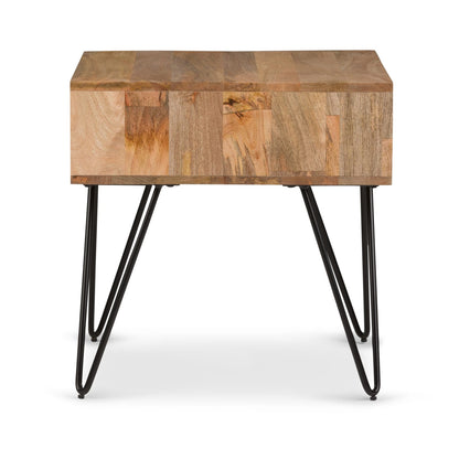 Hunter End Table - Natural Light Brown Wood