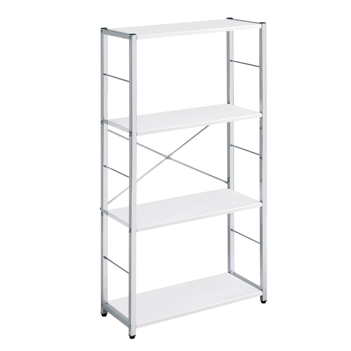 4-Tier White Bookshelf - Bedroom Storage Solutions