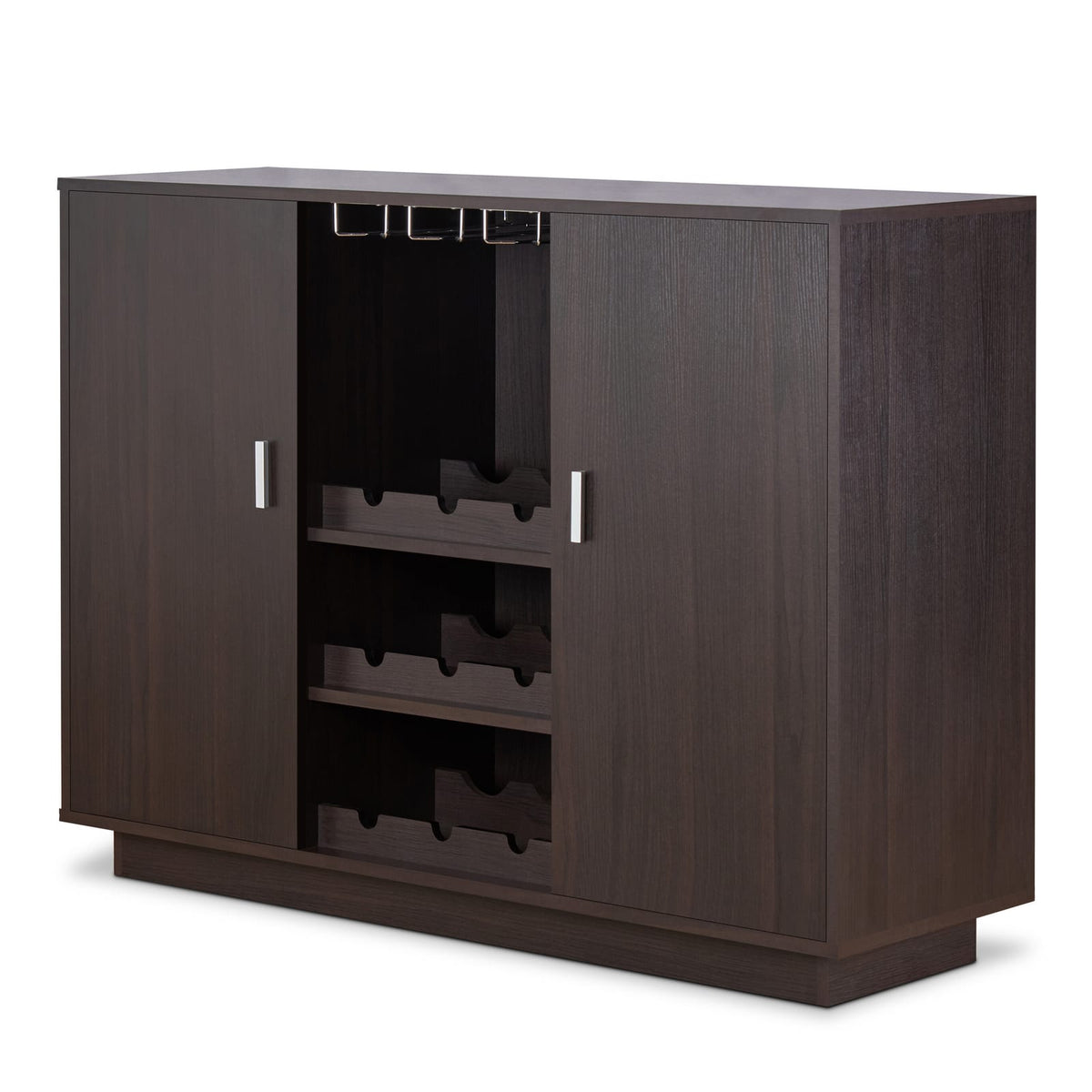 Espresso 2-Door Wine Cabinet - Kitchen Storage