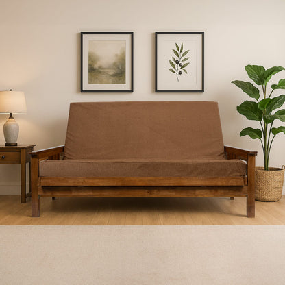 Full XL Memory Foam Futon Mattress Bronze Polyester for Sofa Beds