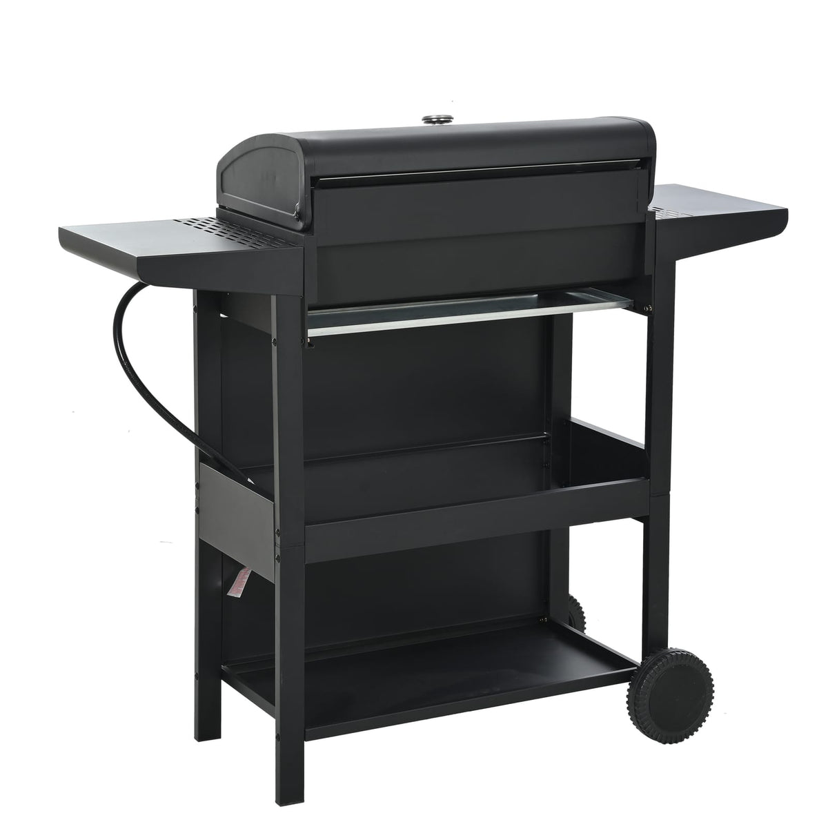 Black Iron 4 Burner Propane Grill for Garden and Patio Cooking