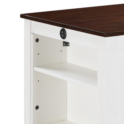 2-Person Rectangular Dining Table with White MDF for Dining Room