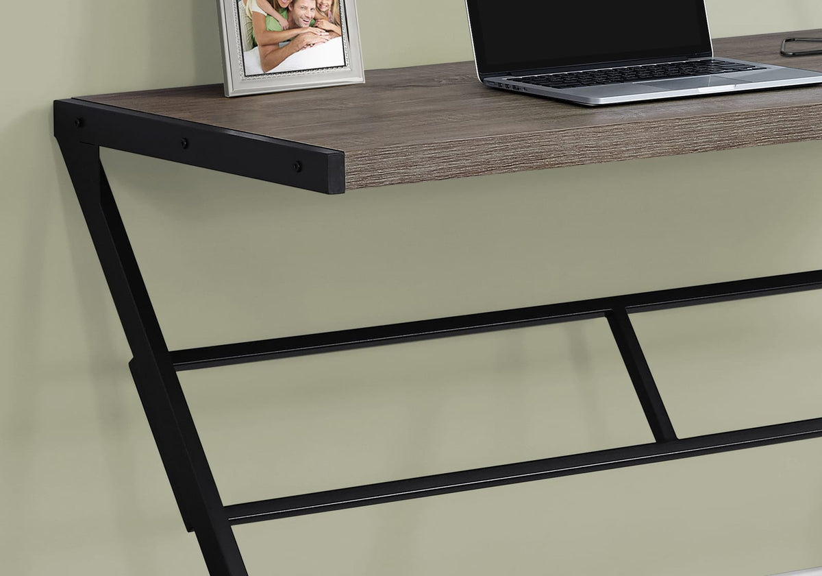 Taupe MDF Z-Shaped Computer Desk - 48" Workstation for Home Office