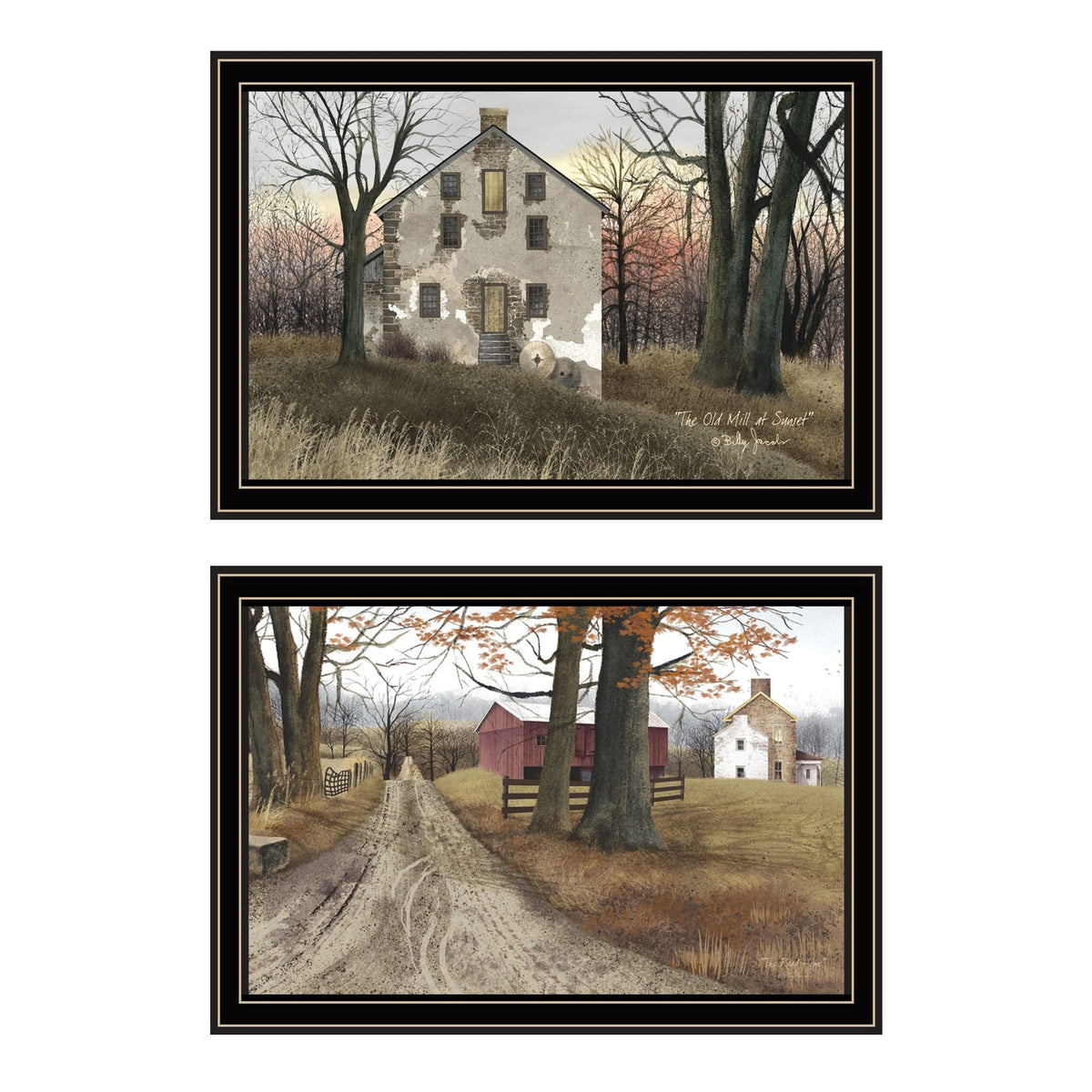 Trendy Framed Wall Art - Old Mill & Road Home Decor