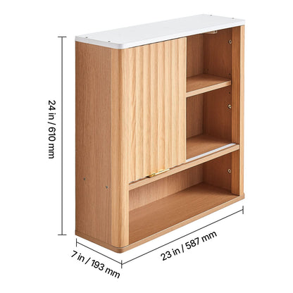 Bathroom Wall Cabinet - Wood, Adjustable Shelf, Over Toilet Storage