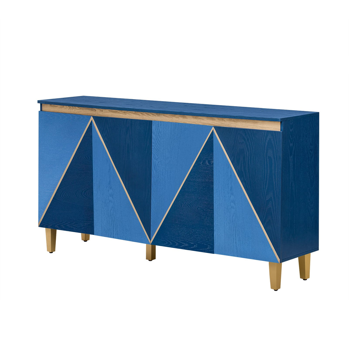 Dark Navy Retro Buffet Cabinet - 60" Storage Sideboard