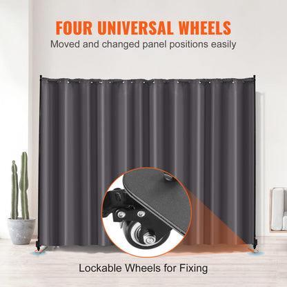 Portable Room Divider Panel - Gray with Wheels | Privacy Screen