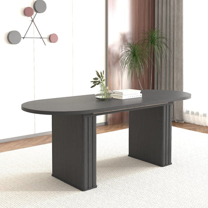 Extendable Black MDF Dining Table for Kitchen or Dining Room