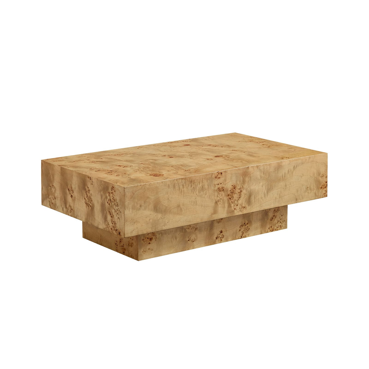 43.31" Natural MDF Burl Wood Coffee Table - Living Room Table