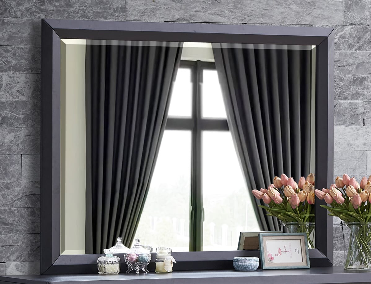 Black Mirror Vanity Mirror with Wood Frame - 46"H x 36"W