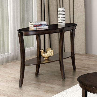 Walnut Oval Sofa Table - Traditional Style for Living Room
