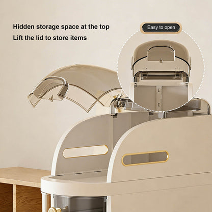 5-Tier White Bathroom Storage Cabinet - Narrow Mobile Shelf