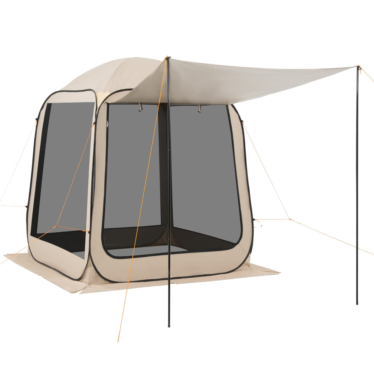 6 Person Beige Steel Pop Up Screen Tent