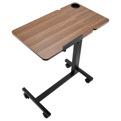 Black Steel Overbed Table - Adjustable Height Laptop Desk