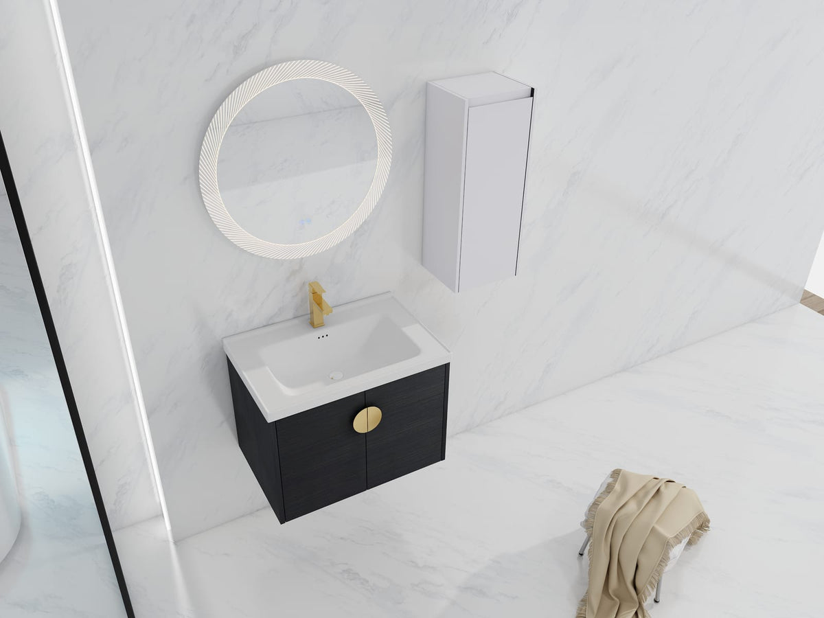 Black Chestnut Bathroom Vanity - Storage Sink Cabinet