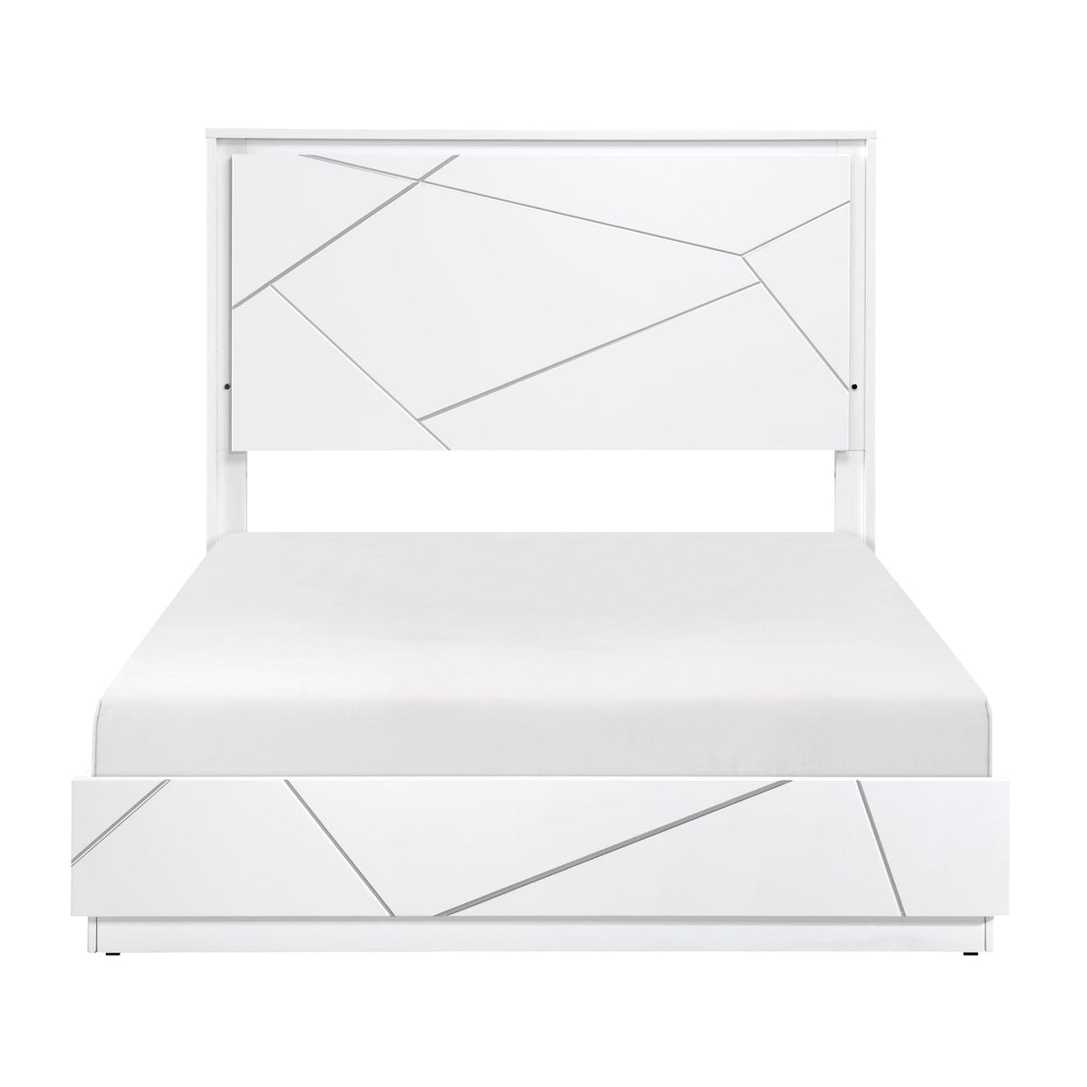 Glamorous White Queen Size Bed Frame - LED Lighting