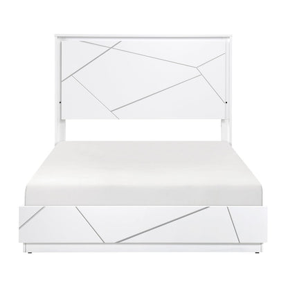 Glamorous White Queen Size Bed Frame - LED Lighting