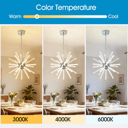 Nickel Metal Bubble Pillar Chandelier - 24 Lights