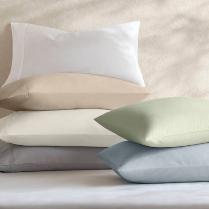 2-Piece King Sham Sateen Pillowcase Set, Grey - Luxurious Comfort & Easy Care
