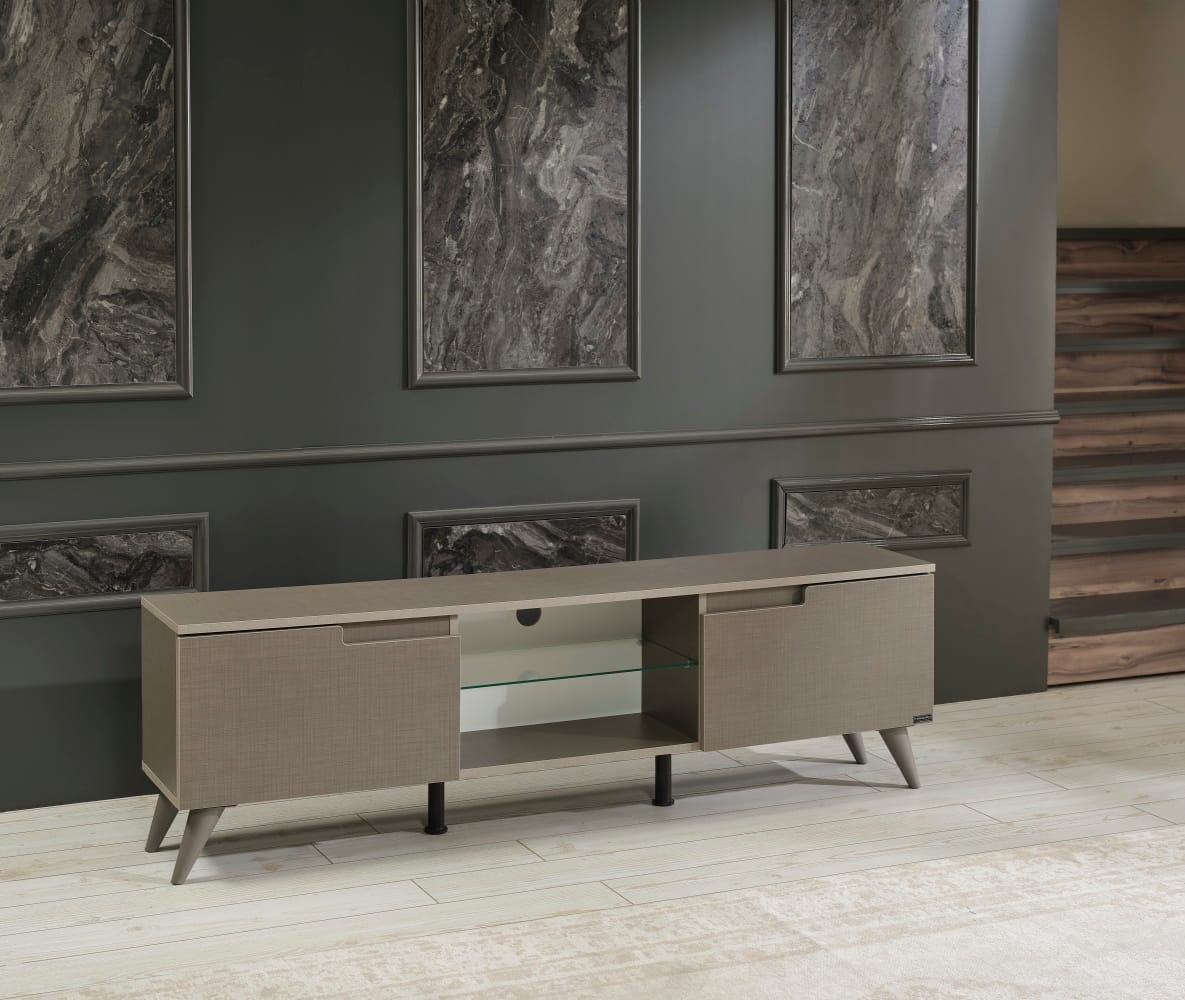 Brown Solid Wood TV Stand for Small Living Room Cabinets