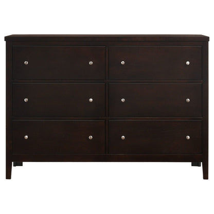 Cappuccino Wood Dresser - 6 Drawers Bedroom