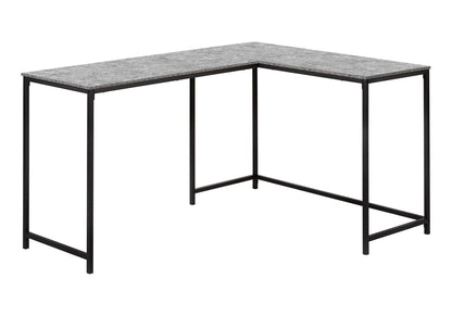 L-Shaped Grey Computer Desk - Corner Office Workstation