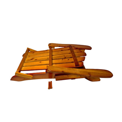 Foldable Wood Adirondack Chair - Oak Finish, Outdoor Patio Seating