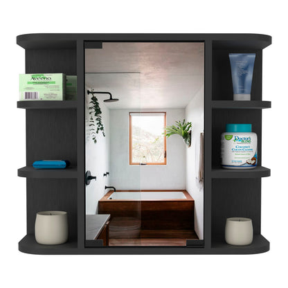 Black Particle Board Bathroom Storage Cabinet for Vanity Organization