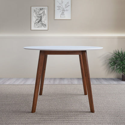 Mid-Century Modern Oval Dining Table with Solid Wood Legs for Dining Room